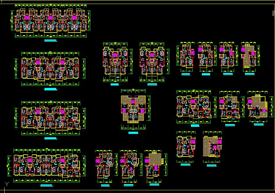 某住宅小区建筑cad户型图（节点详细）