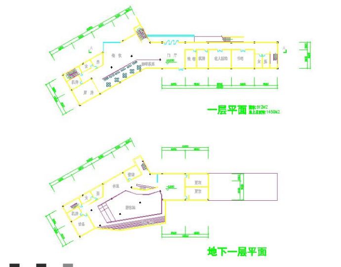 某地小型二层会所建筑设计图（共3张）_图1