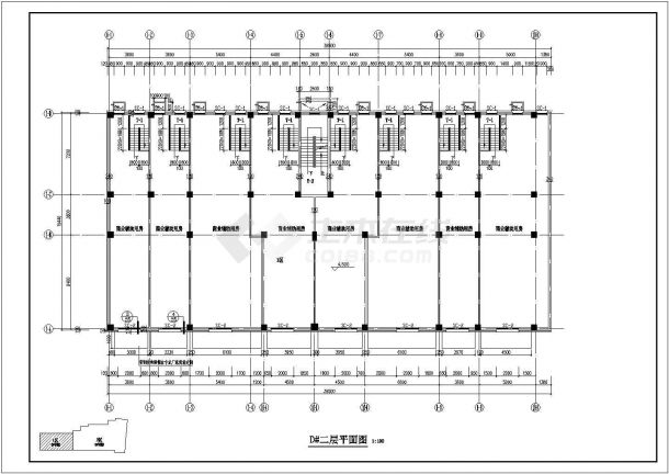 某地多层商住楼建筑平面施工图-图二