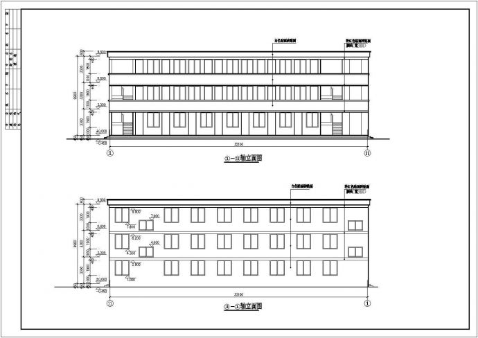 某三层框架教学楼建筑、结构施工图_图1