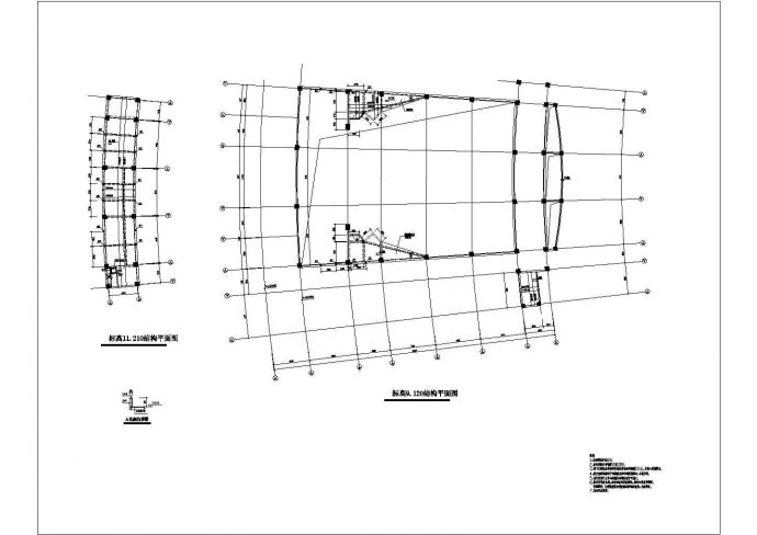 某三层报告厅框架结构设计施工图纸_图1