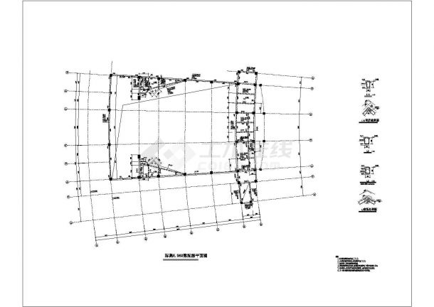 某三层报告厅框架结构设计施工图纸-图二