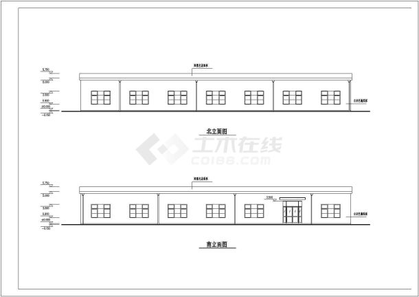 某公司食堂单层门式刚架结构施工图-图一