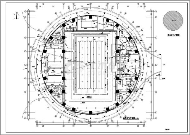某体育馆整套电气设计cad施工方案图-图一