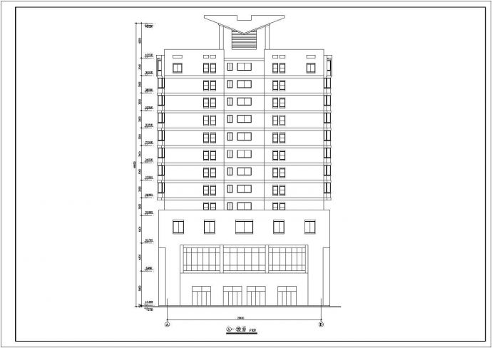 某地区一套12层综合楼施工CAD图_图1