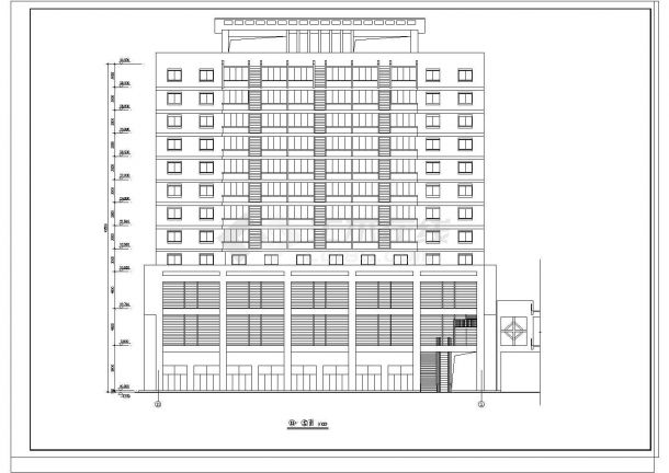 某地区一套12层综合楼施工CAD图-图二