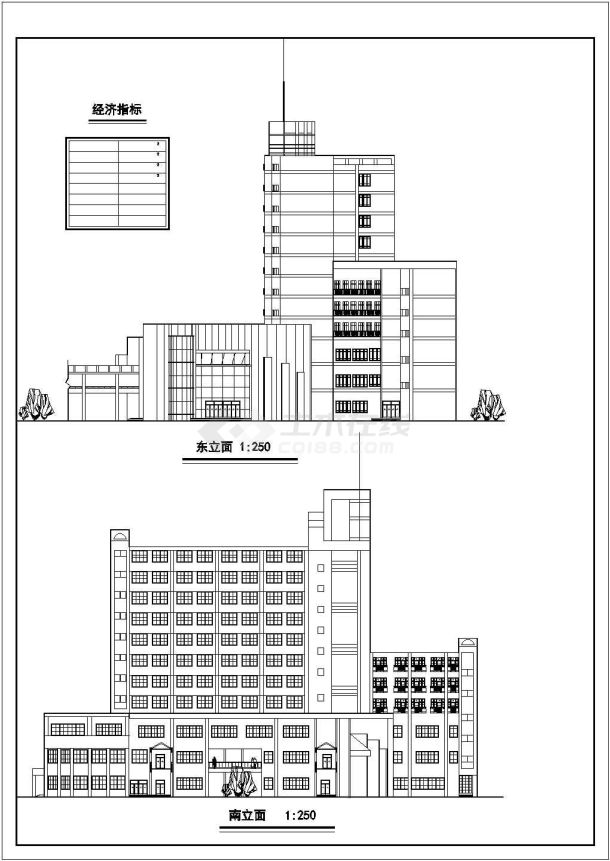 某地小型综合性写字楼建筑设计图（标注详细）-图一