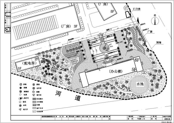 某整套厂区绿化cad平面施工设计图-图一