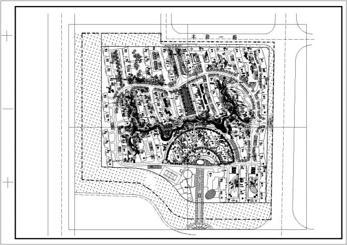 小区景观规划cad平面施工设计图_图1