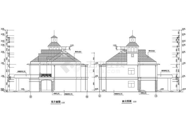 某两层山庄会馆建筑设计施工图-图一