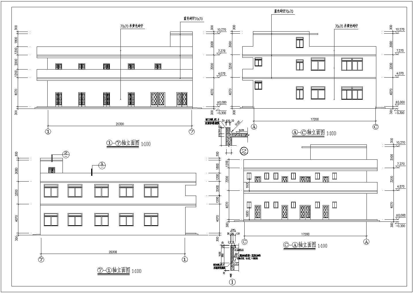 某地两层宿舍建筑设计施工图