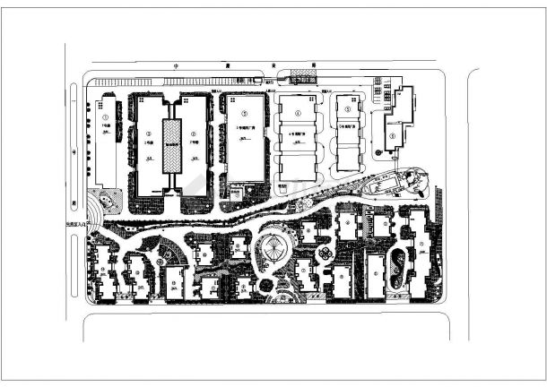 一整套别墅小区景观绿化cad平面施工图-图一