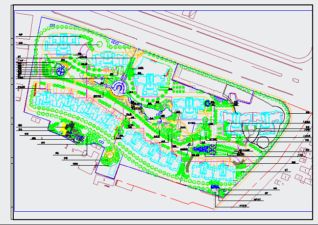 某住宅小区绿化CAD种植平面图纸_图1