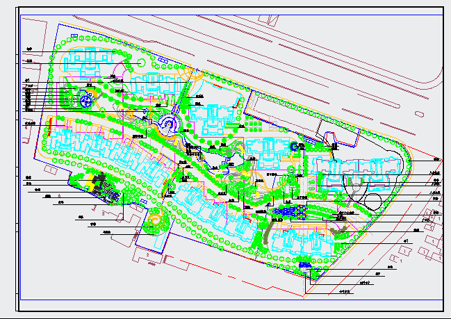 某住宅小区绿化CAD种植平面图纸