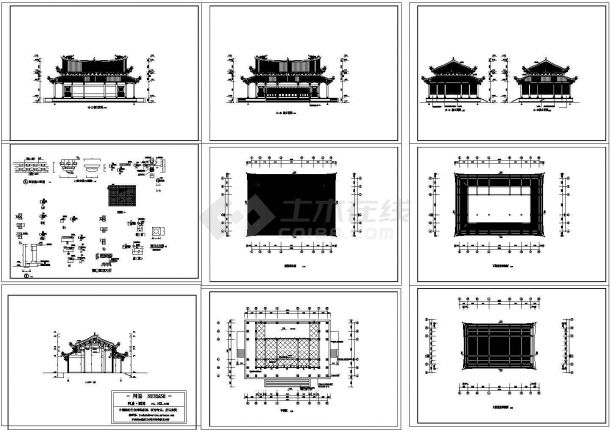 仿古建筑大殿建施图-图一