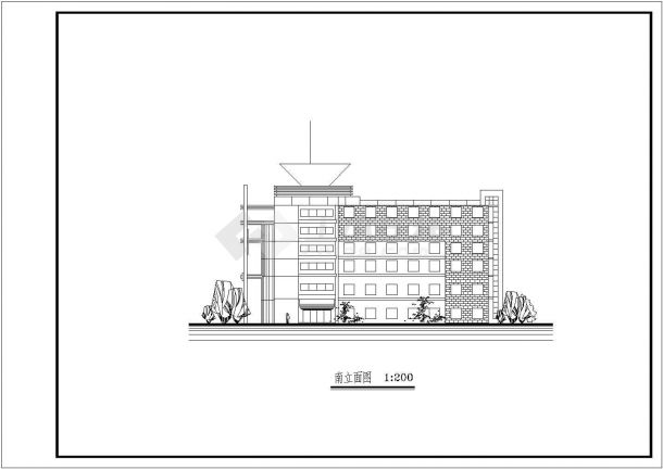 某六层办公楼设计图纸（含总平面图）-图二