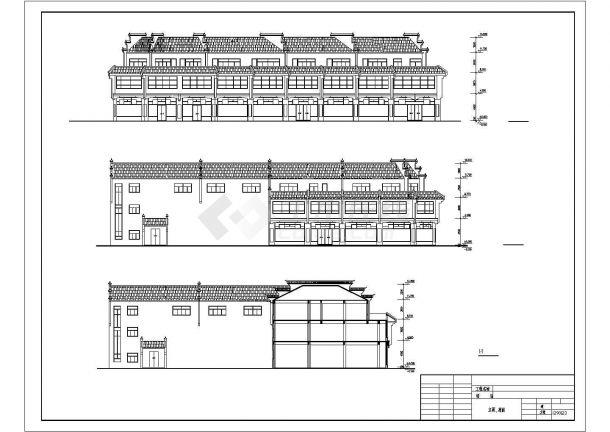 某古代建筑风格办公楼设计方案图纸-图二