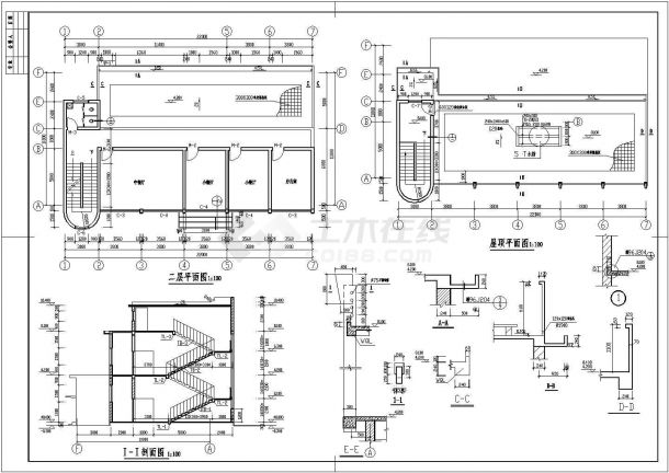 某地小型二层食堂建筑施工图 (共2张)-图二