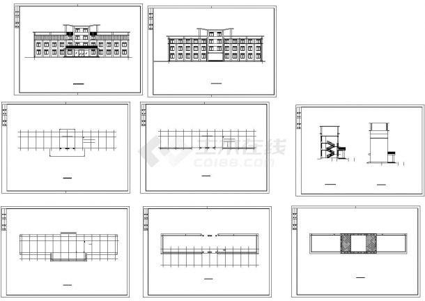 马古寺建筑设计cad图，共八张-图一