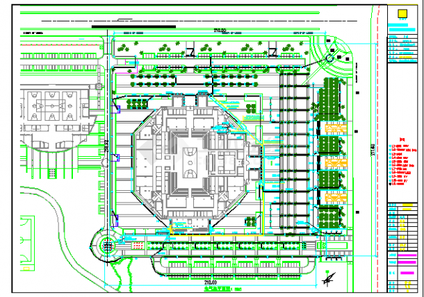 某室外广场灯光照明系统CAD分布图-图一