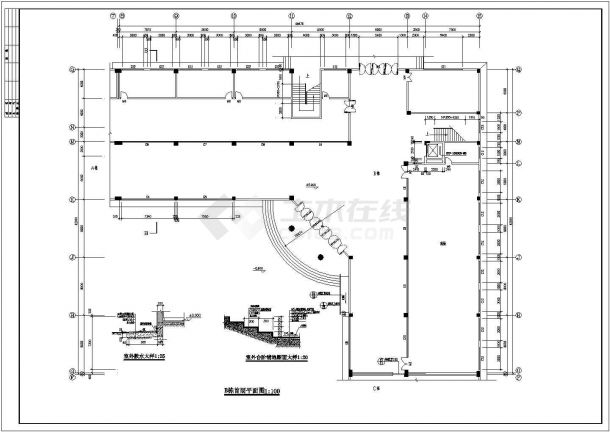 某海关附楼全套建筑设计方案CAD图纸-图二