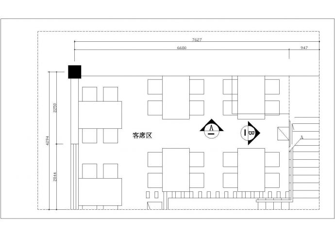 某火锅店改造装修cad平面施工设计图_图1