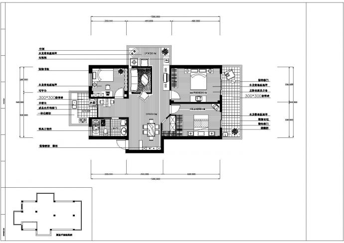 日本风格设计师室内装修cad施工方案图纸_图1