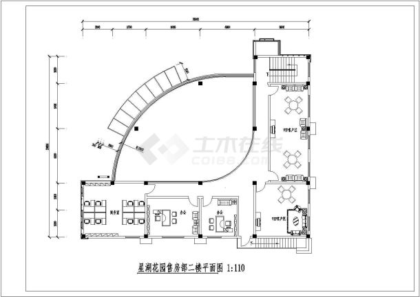 某售楼处室内装饰装修cad施工方案图-图二