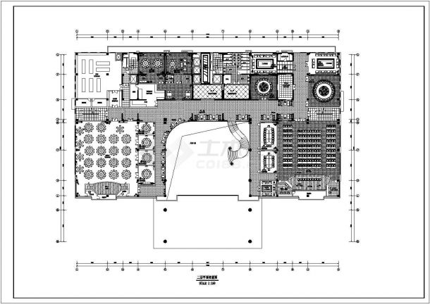 某星级酒店全套cad平面布置装修施工图纸-图二