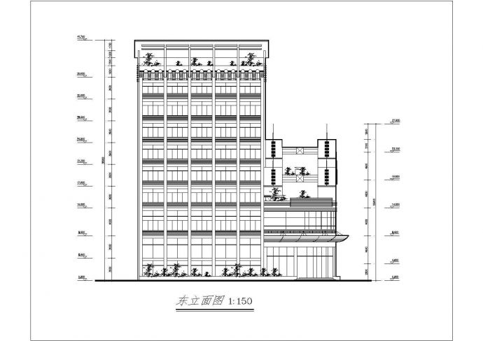 某八层商务大酒店综合楼建筑设计图_图1