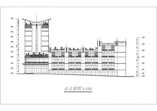 某八层商务大酒店综合楼建筑设计图-图二