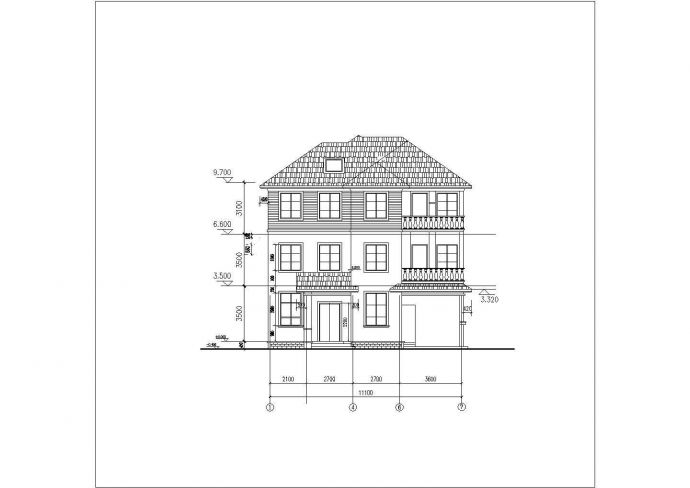某地区二层别墅建筑设计全套CAD设计图纸_图1