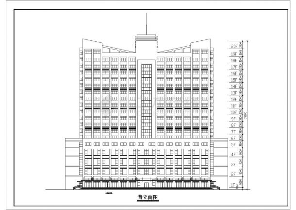 二十层商业大型酒店建筑设计方案图-图一