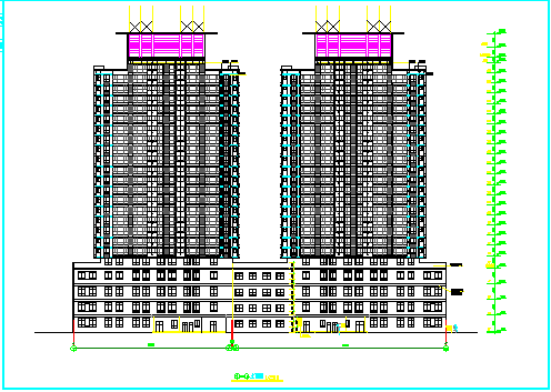 某商住楼建筑施整全套cad设计图纸 -图一