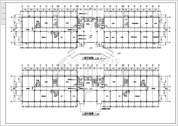 某四层办公楼全套建筑设计方案CAD图-图二