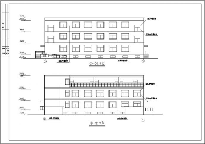 某小区三层物业楼建筑设计施工图纸_图1
