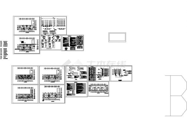某地长40米 宽25.8米 6层住宅楼给排水设计CAD图-图一