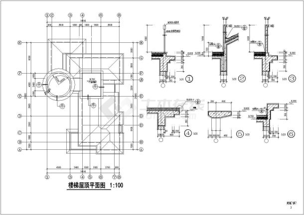 某坡地两层别墅建筑施工图（共12张）-图一