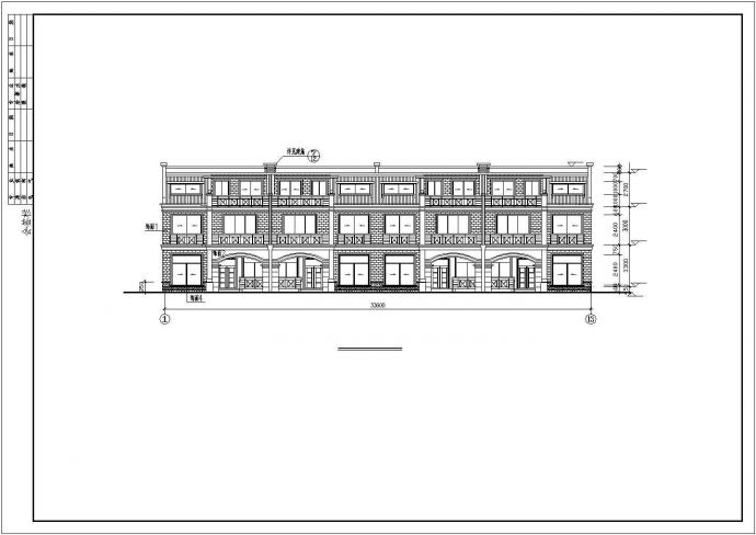 某地大型联体别墅建筑CAD施工图_图1