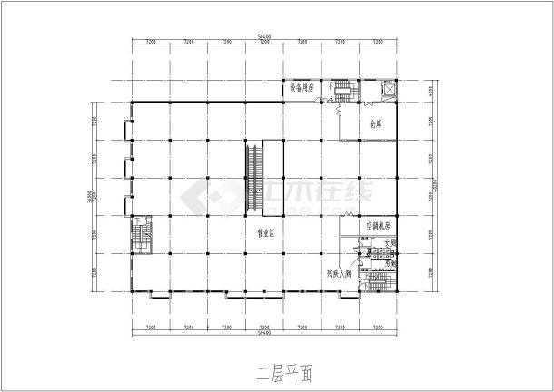 简单小型的超市建筑设计CAD图（共4张）-图二