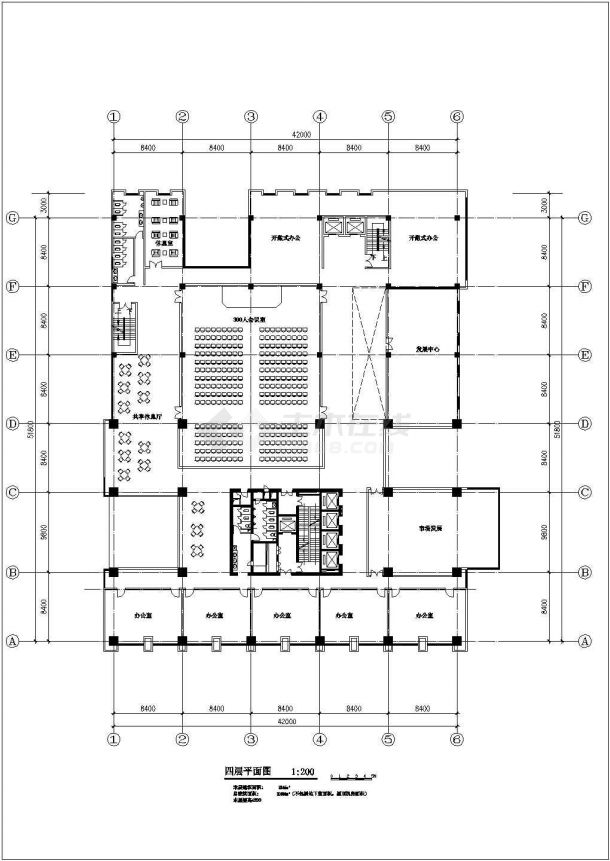 实用实惠的某大型高层办公楼建筑设计图（共11张）-图二