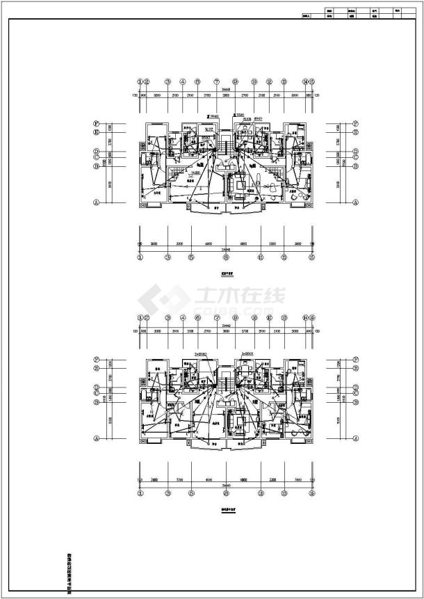 某住宅楼强弱电气cad设计图纸全套-图二