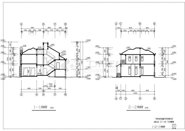 某地区全套二层独立别墅建筑施工CAD设计图纸-图一