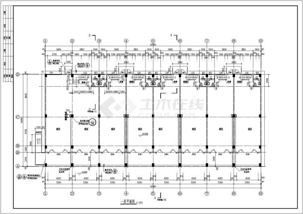 某地商铺建筑CAD施工图（共9张）-图一