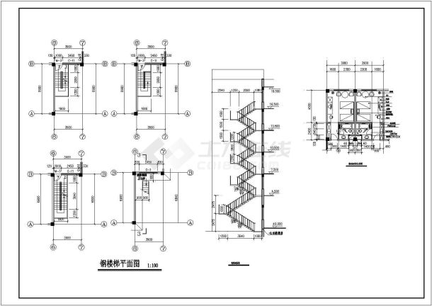 某综合楼建筑施工全套cad设计图纸-图一