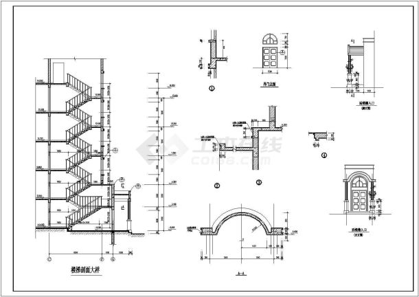 某六层住宅楼建筑施工cad设计图纸 -图二