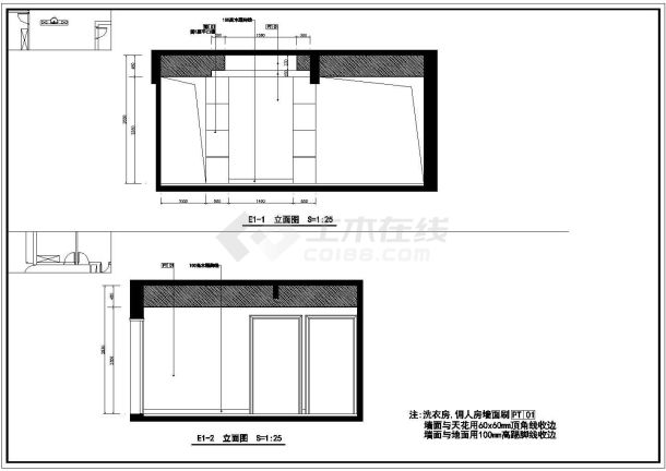 某高档小区房型精装修图纸-图一