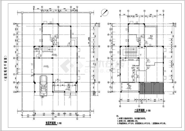 某花园别墅室内装修cad整套施工图-图一