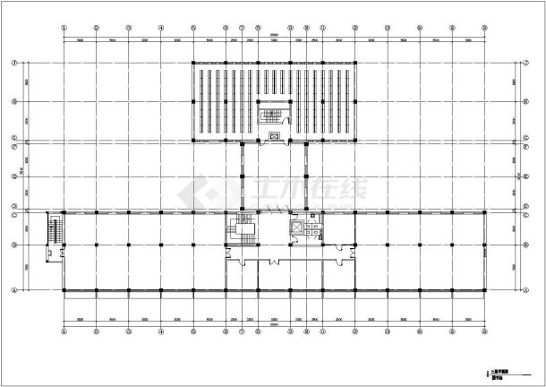 某地多层图书馆建筑平面方案设计图-图一