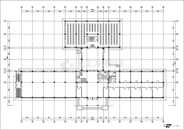 某地多层图书馆建筑平面方案设计图-图二